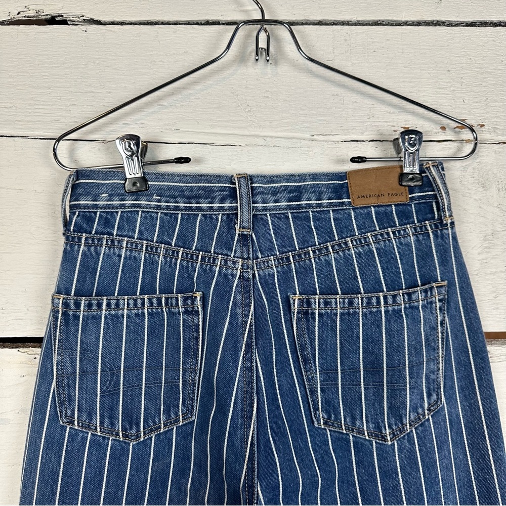 American eagle mom jeans size 0 striped blue and white - Picture 4 of 7